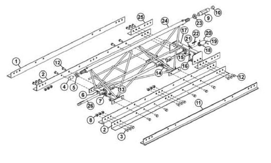 SA12 ECS &amp; ECA 5’ Section Truss Screed Assembly Parts By Allen Engineering
