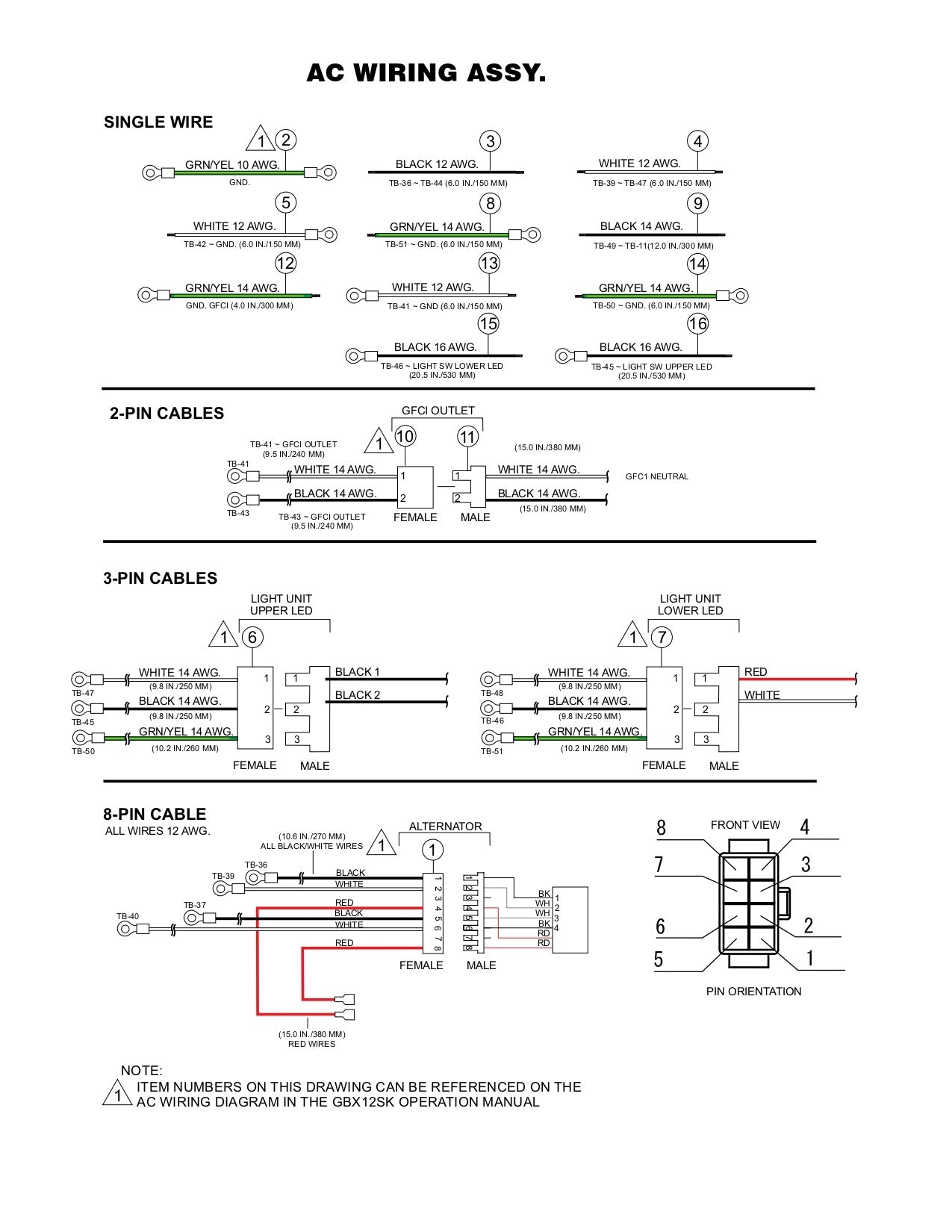 GBX12SK GloBug Lighting System A/C Wiring Part by Multiquip