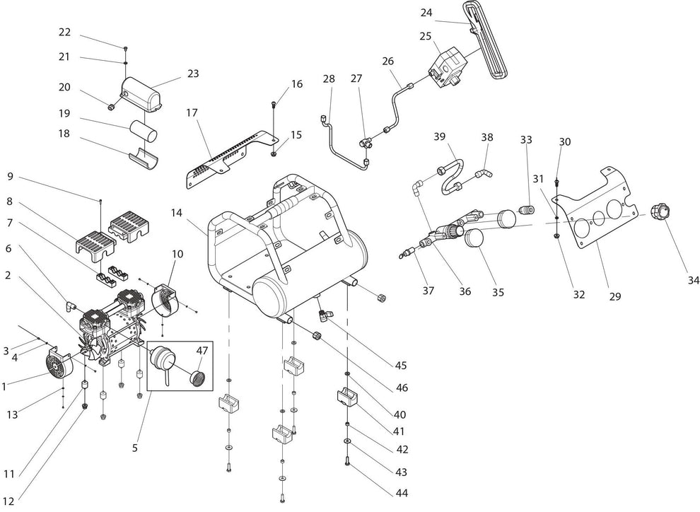 Air Compressor Assembly Parts For Mac100Q Air Compressor By Mekita