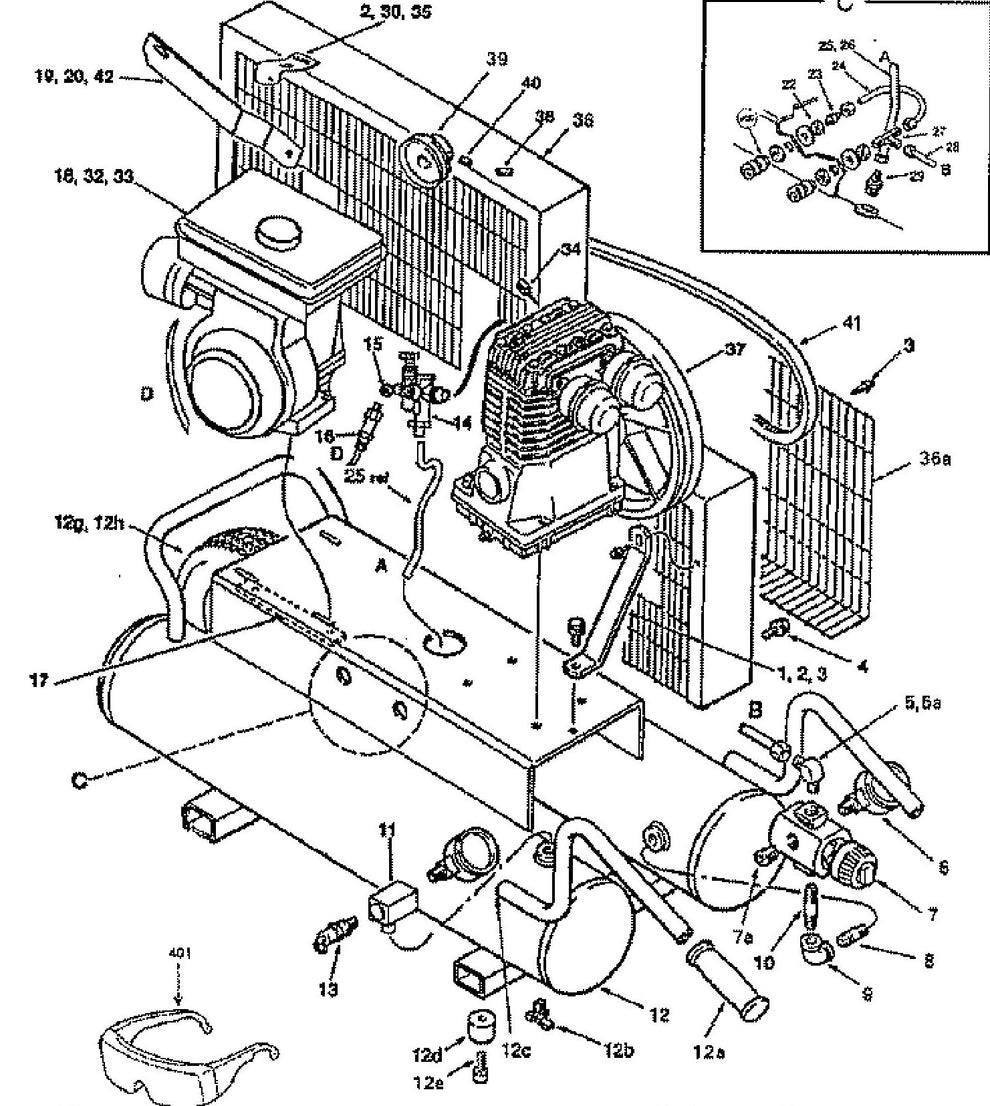  Air Compressor Assembly Parts For MAC6000 Air Compressor By Makita