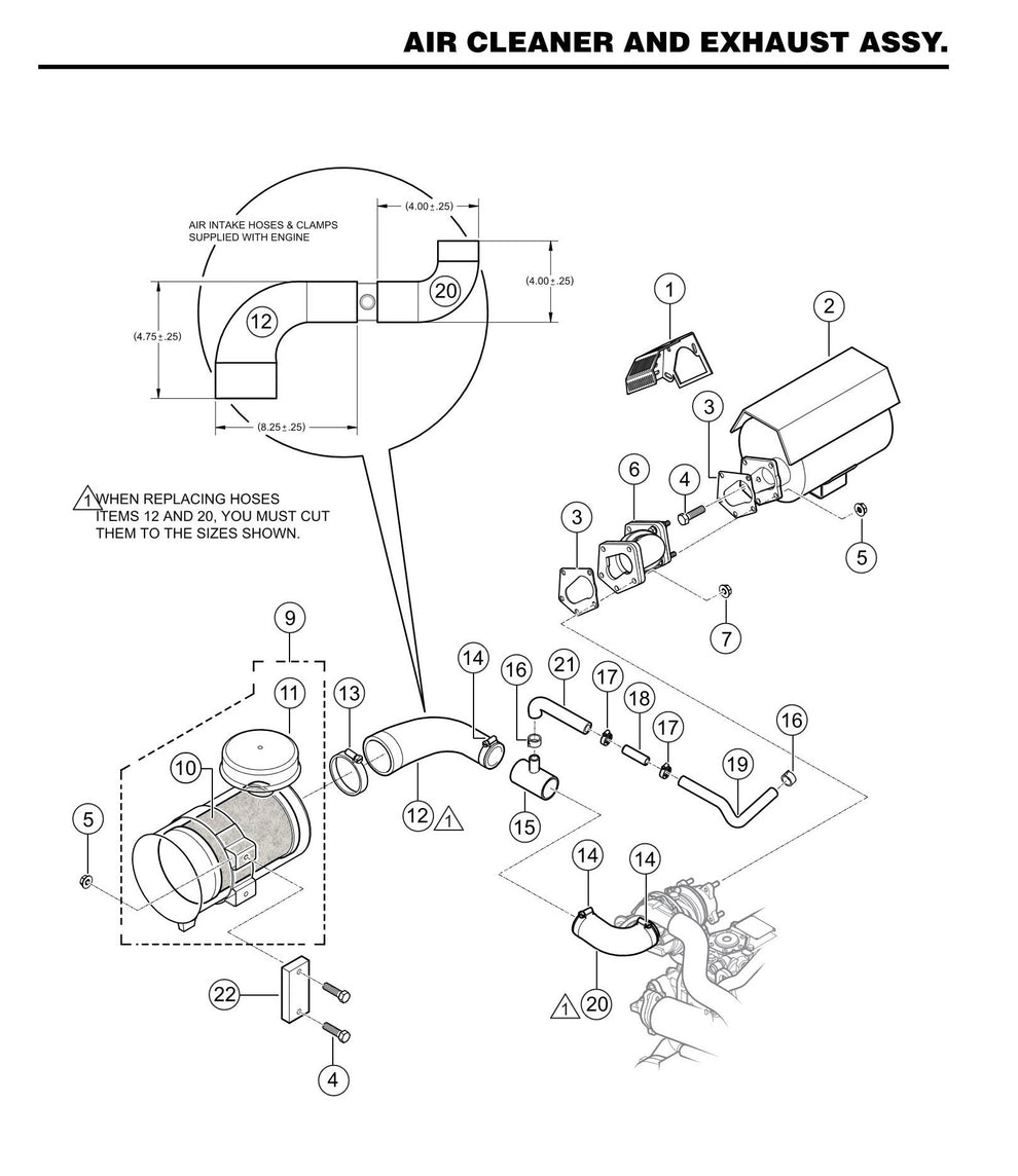 HTXD6I Air Cleaner and Exhaust Assembly