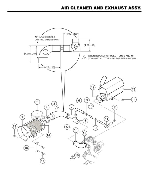 STXD6I Air Cleaner and Exhaust Assembly