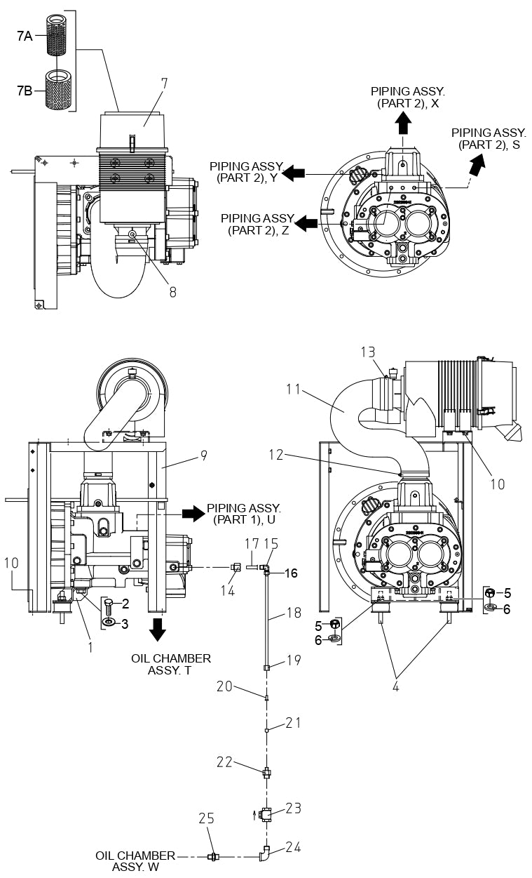 DIS185SSI4F Air End 2 Assembly Parts for DIS185SSI4F Air Compressor by Multiquip