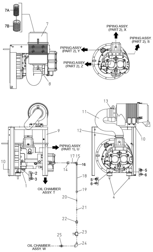 DIS185SSI4F Air End 2 Assembly Parts for DIS185SSI4F Air Compressor by Multiquip