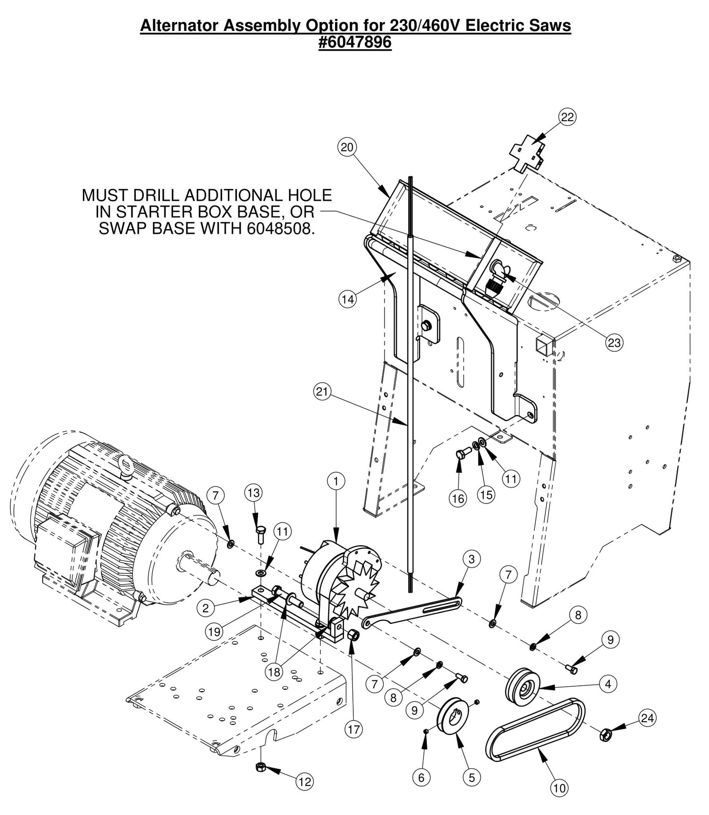 CC2500 Alternator Assembly Option for 230/460V Electric Saws