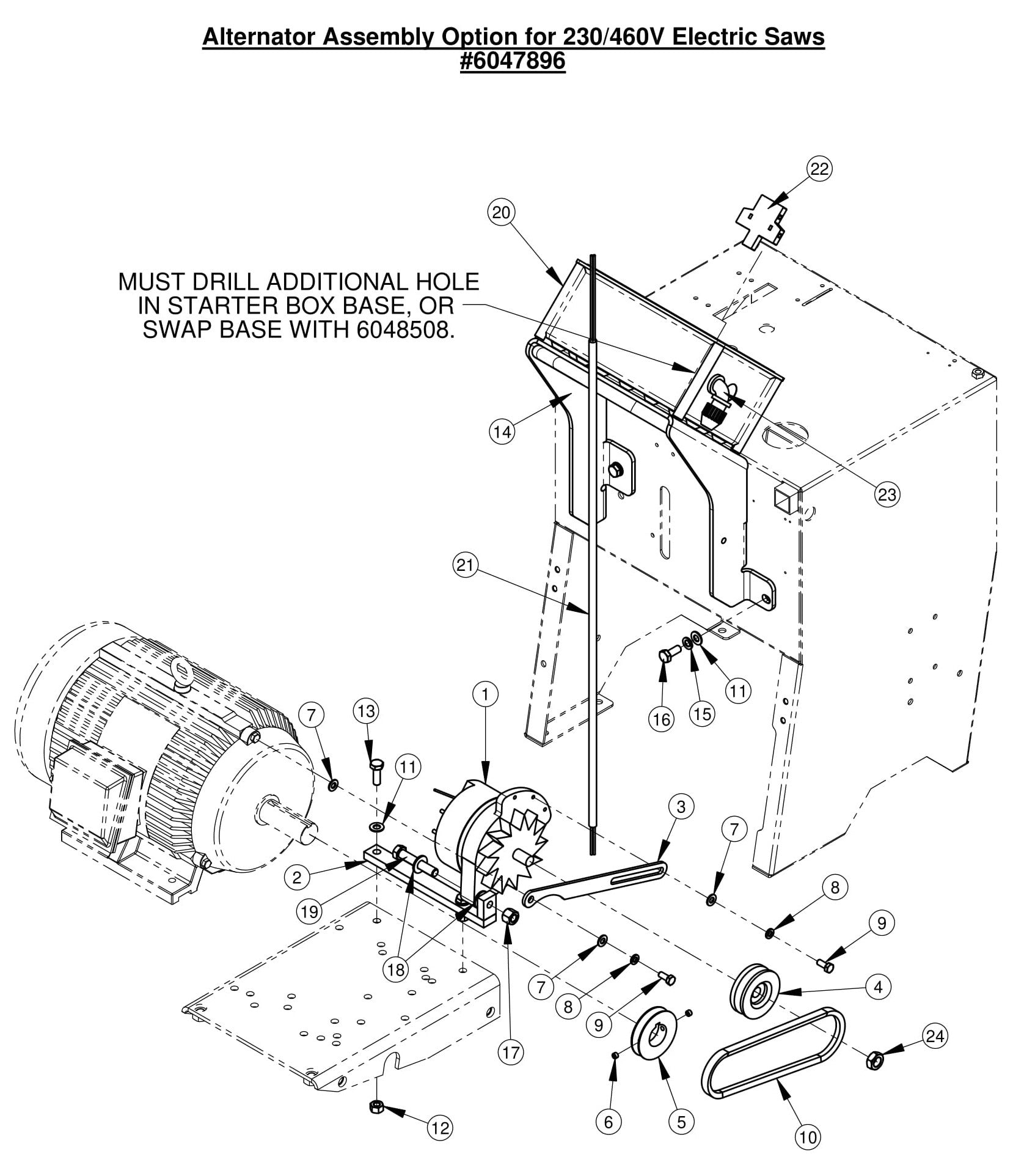 CC2500 Alternator Assembly Option for 230/460V Electric Saws
