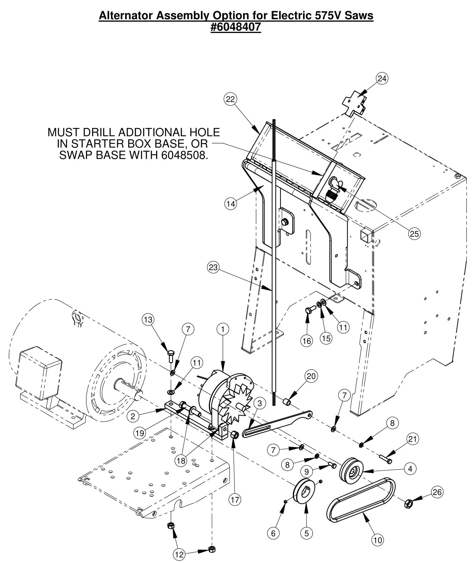 CC2500 Alternator Assembly Option for Electric 575V Saws 