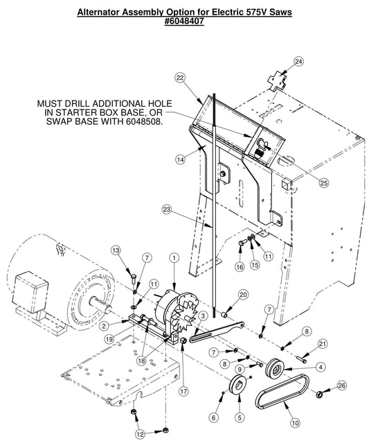 CC2500 Alternator Assembly Option for Electric 575V Saws 