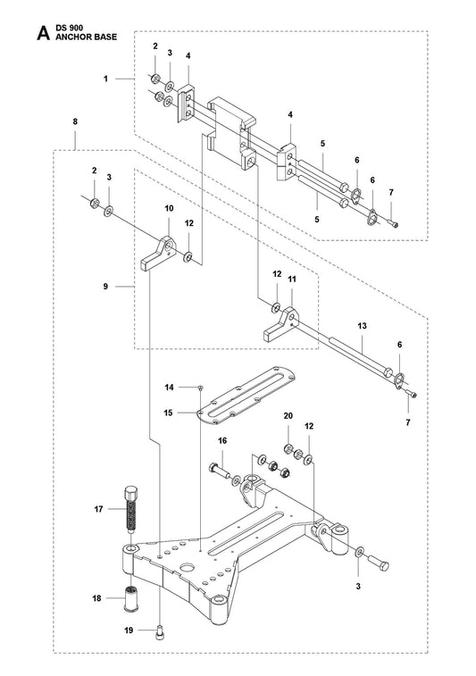 Anchor Base Parts for DS 900 By Husqvarna