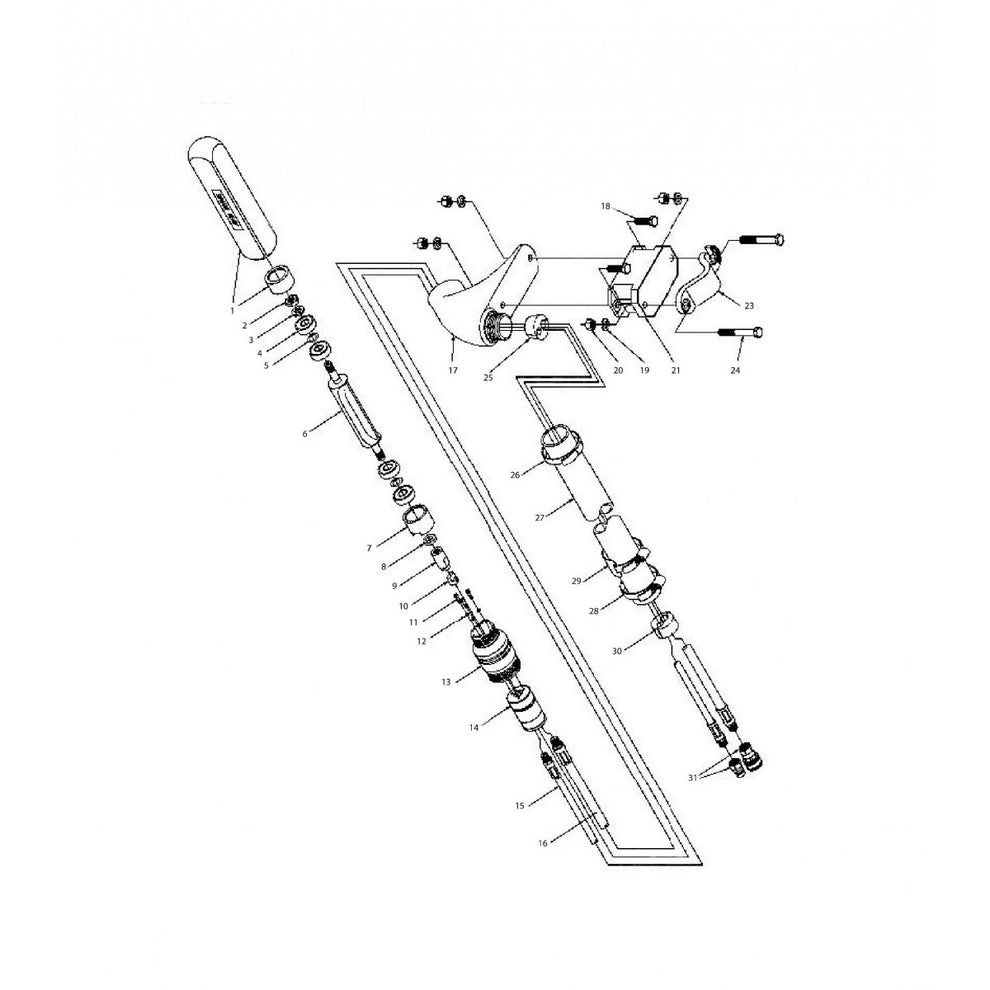 Angle Hydraulic Vibrator Assembly (949-170 exploded view) Parts for Hydraulic Concrete Vibrator By Wyco