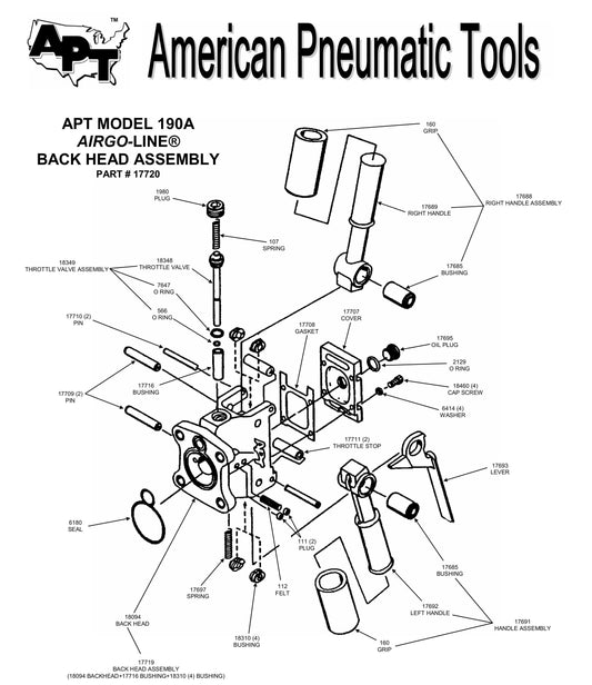 APT 190 A PAVING BREAKER PARTS FOR BACK HEAD ASSEMBLY