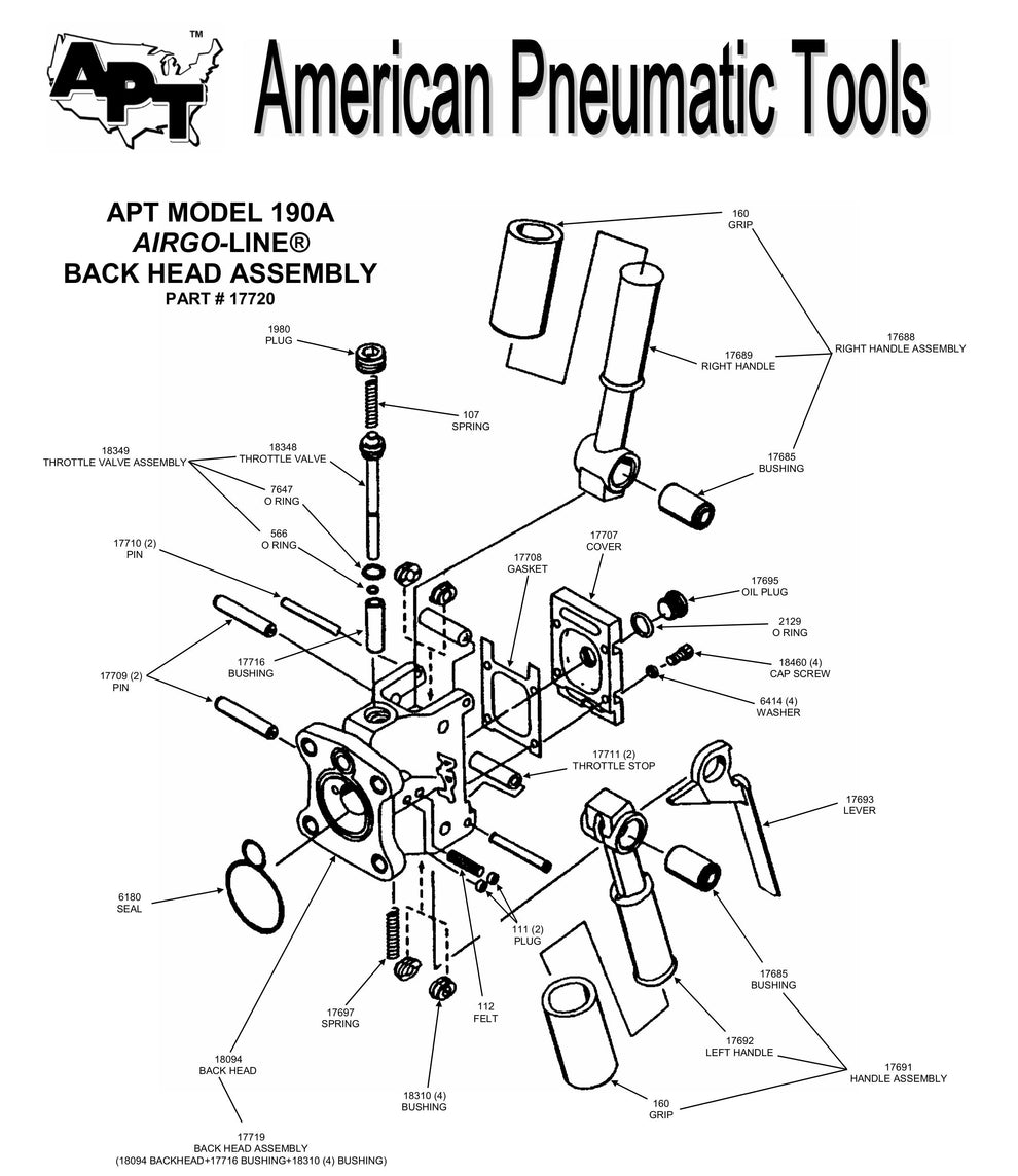 APT 190 A PAVING BREAKER PARTS FOR BACK HEAD ASSEMBLY