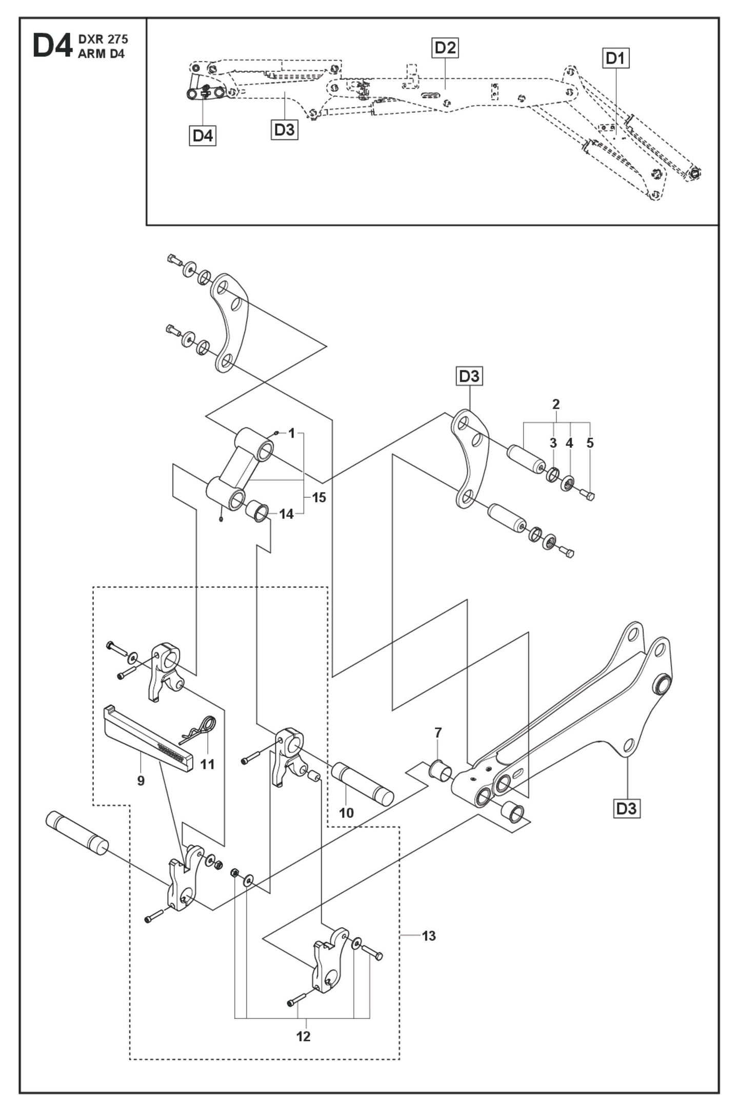 Arm D4 Parts for DXR 275 By Husqvarna