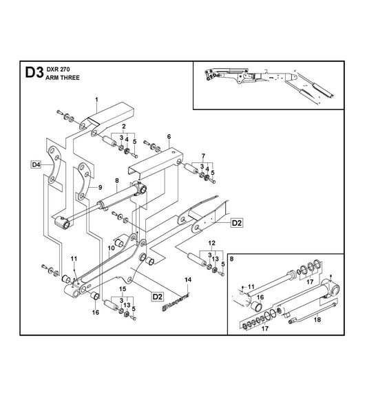 Arm Three Parts for DXR 270 By Husqvarna