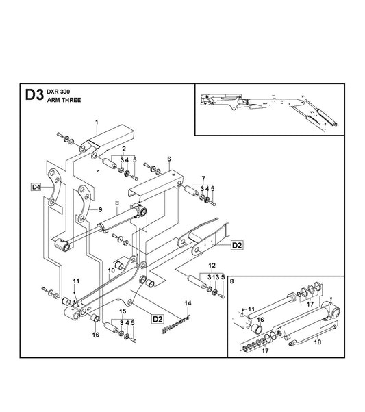 Arm Three Parts for DXR 300 By Husqvarna