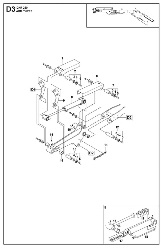Arm Three Parts for DXR 250 By Husqvarna