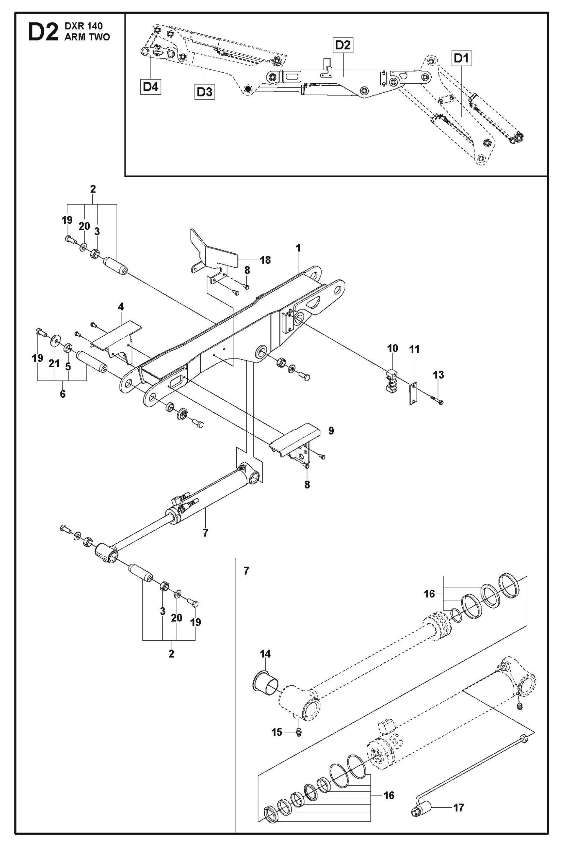 Arm Two Parts for DXR 140 By Husqvarna
