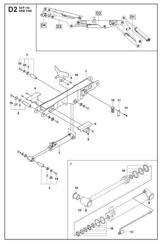 Arm Two Parts for DXR 145 By Husqvarna
