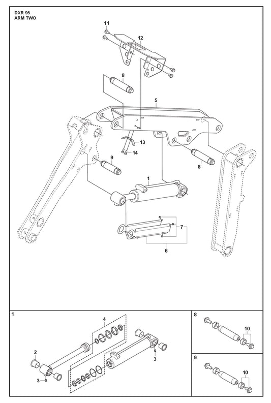 Arm Two Parts for DXR 95 By Husqvarna