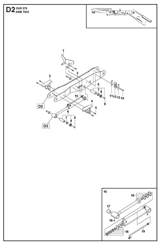 Arm Two Parts for DXR 270 By Husqvarna