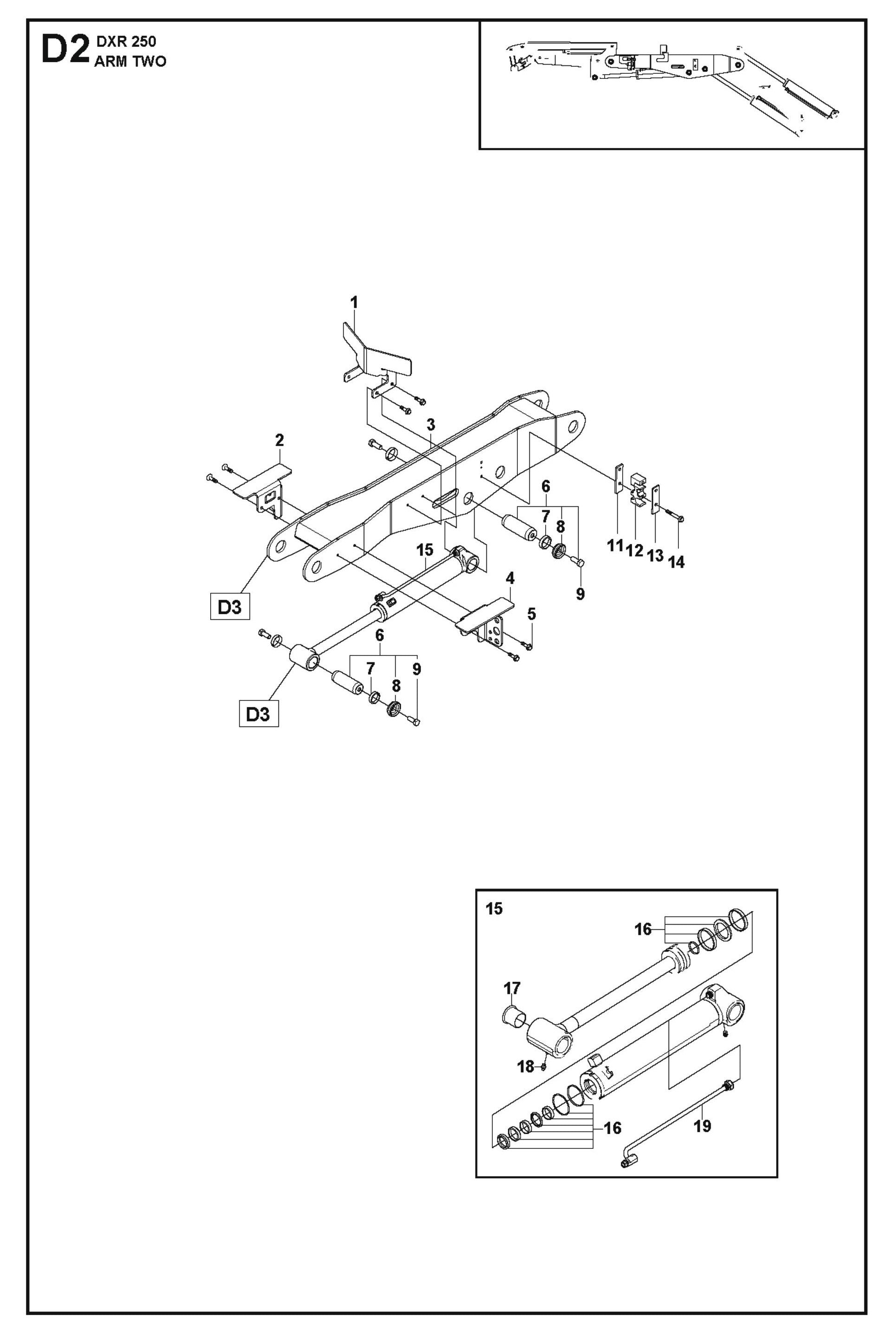 Arm Two Parts for DXR 250 By Husqvarna