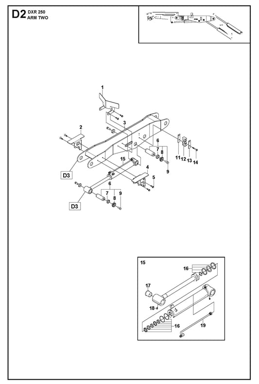 Arm Two Parts for DXR 250 By Husqvarna