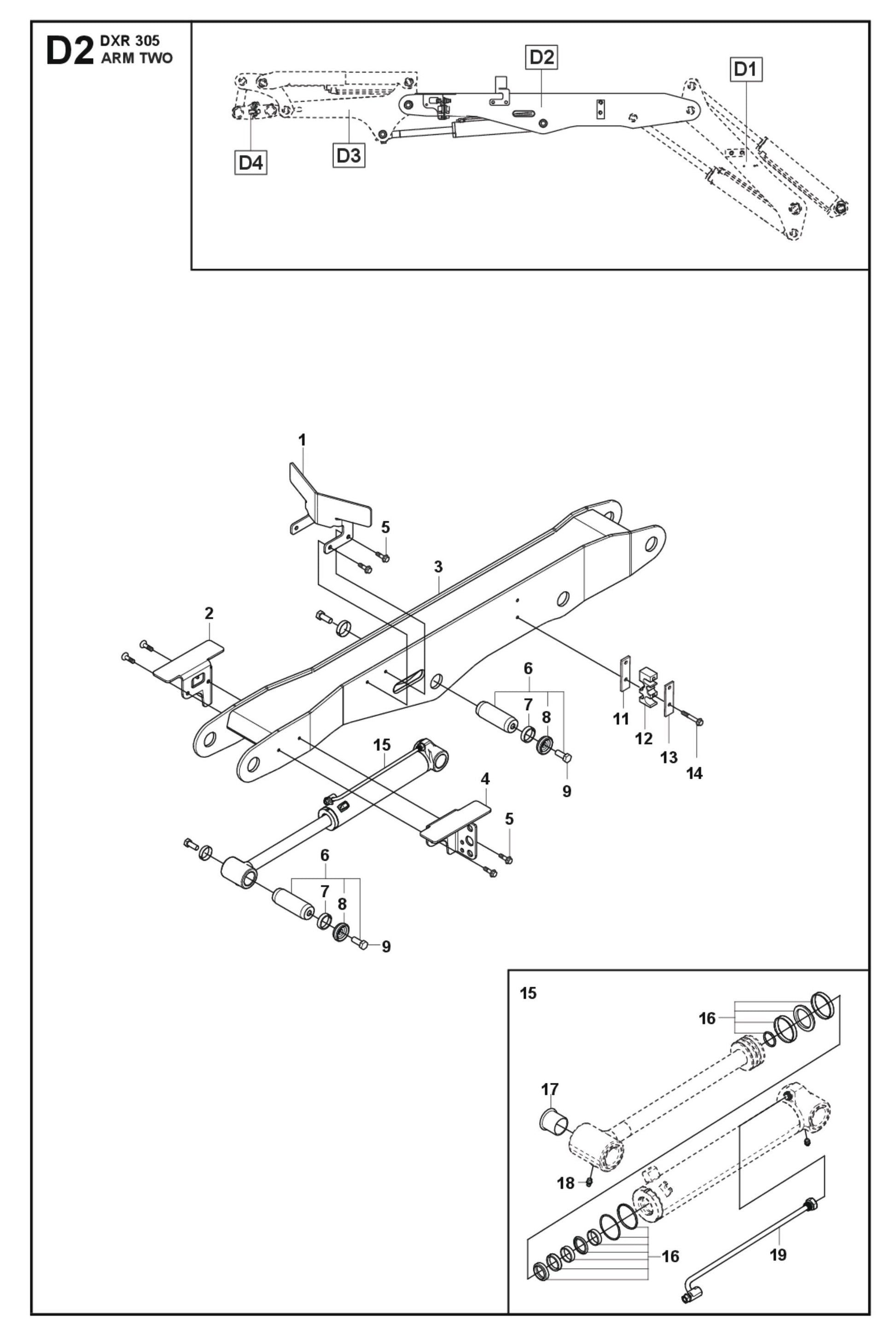 Arm Two Parts for DXR 305 By Husqvarna