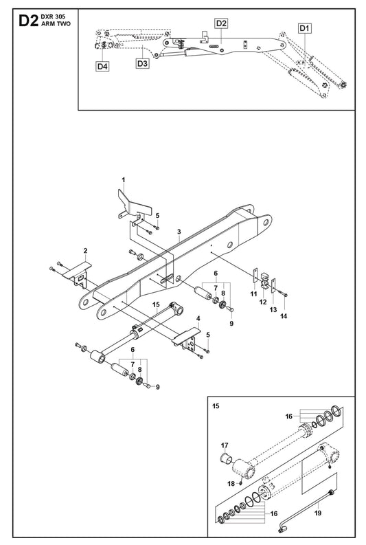Arm Two Parts for DXR 305 By Husqvarna