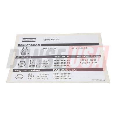 1079993119 DECAL INSTRUCT. FOR ATLAS COPCO DYNAPAC CHICAGO PNEUMATIC EQUIPMENT