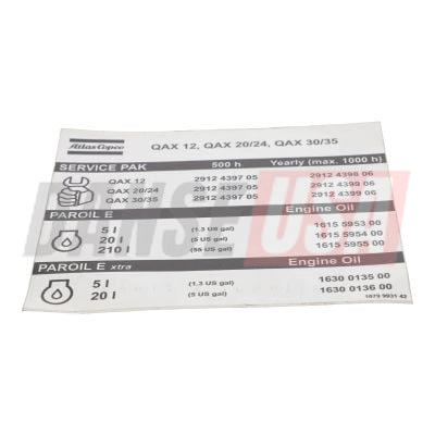 1079993142 DECAL FOR ATLAS COPCO DYNAPAC CHICAGO PNEUMATIC EQUIPMENT