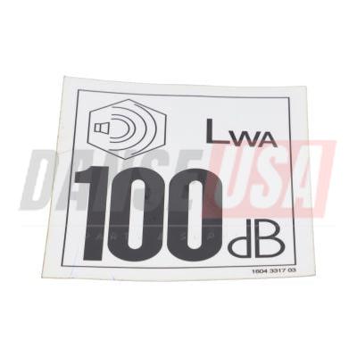 1604331703 LABEL NOISE 100 FOR ATLAS COPCO DYNAPAC CHICAGO PNEUMATIC EQUIPMENT