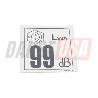 1604331704 LABEL NOISE 99 FOR ATLAS COPCO DYNAPAC CHICAGO PNEUMATIC EQUIPMENT