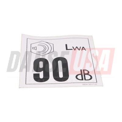 1604331707 LABEL NOISE 90 FOR ATLAS COPCO DYNAPAC CHICAGO PNEUMATIC EQUIPMENT