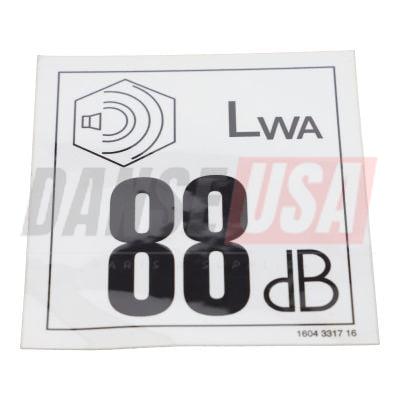 1604331716 LABEL NOISE 88 FOR ATLAS COPCO DYNAPAC CHICAGO PNEUMATIC EQUIPMENT