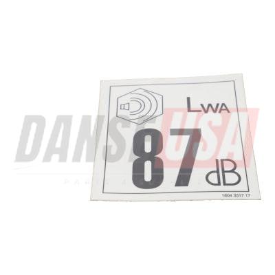 1604331717 LABEL NOISE 87 FOR ATLAS COPCO DYNAPAC CHICAGO PNEUMATIC EQUIPMENT