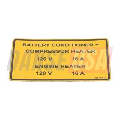 1626977601 DECAL INSTRUCT. FOR ATLAS COPCO DYNAPAC CHICAGO PNEUMATIC EQUIPMENT