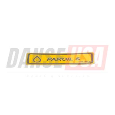 1638442900 PAROIL S LABEL FOR ATLAS COPCO DYNAPAC CHICAGO PNEUMATIC EQUIPMENT