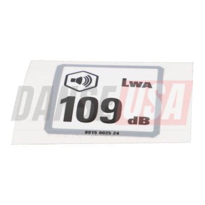 8915002524 LABEL, SOUND LEVEL FOR ATLAS COPCO DYNAPAC CHICAGO PNEUMATIC EQUIPMENT
