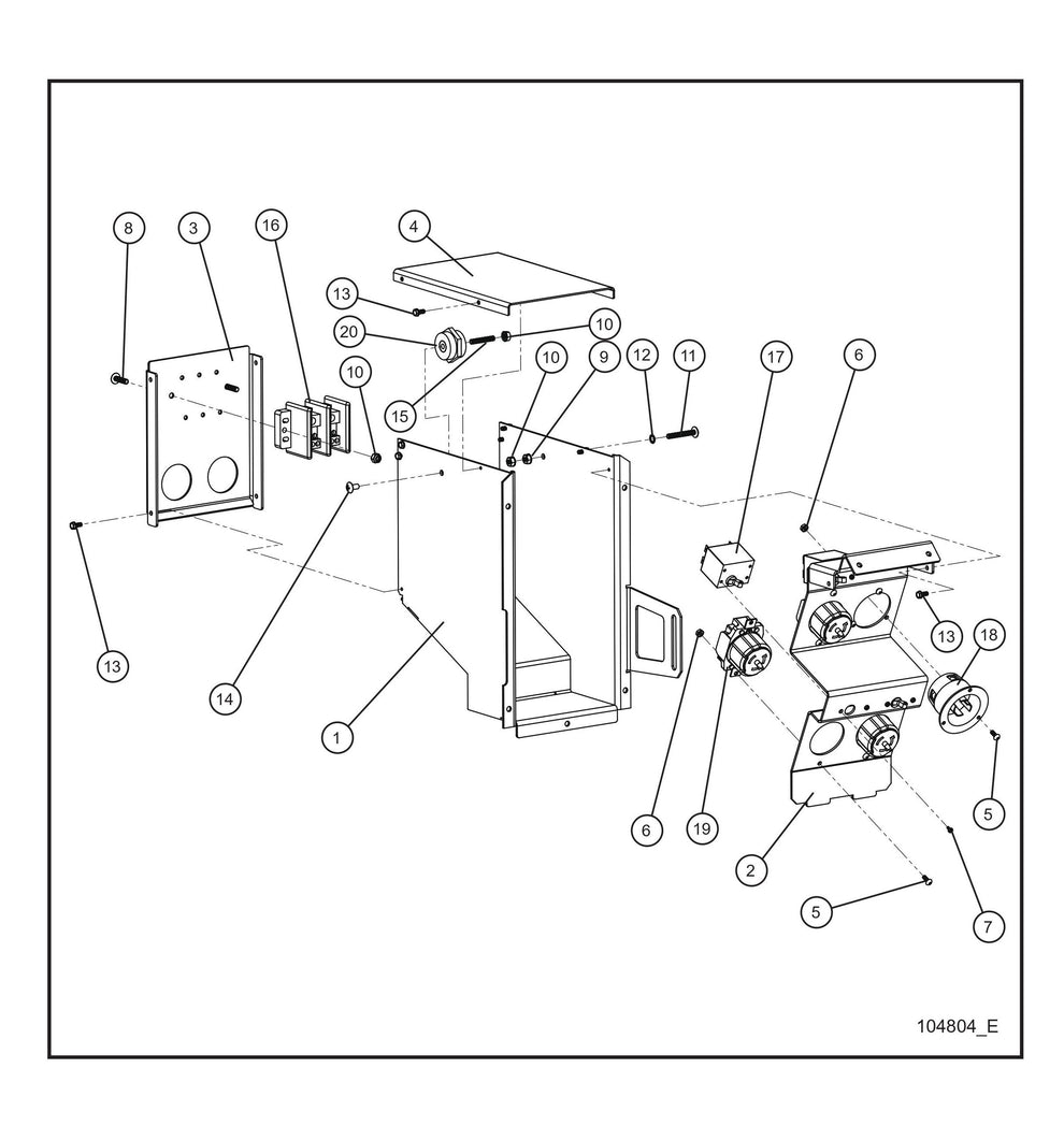 Auxilary 3-50A 1-30A Outlet Panel Parts By Allmand