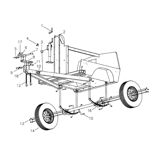 Maxi-Lite Hydraulic Tower-Axle Assembly,Hitch Assembly and Tongue Jack Parts By Allmand