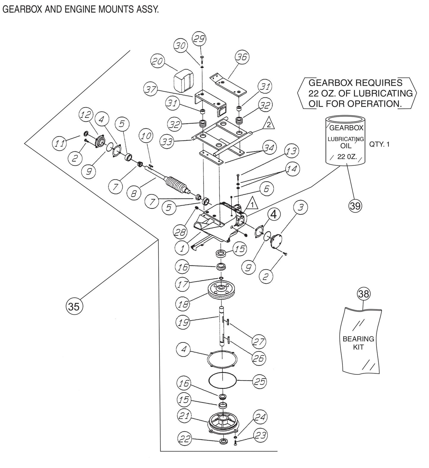 B-Series Gearbox and Engine Mounts Assembly Parts by Multiquip Whiteman