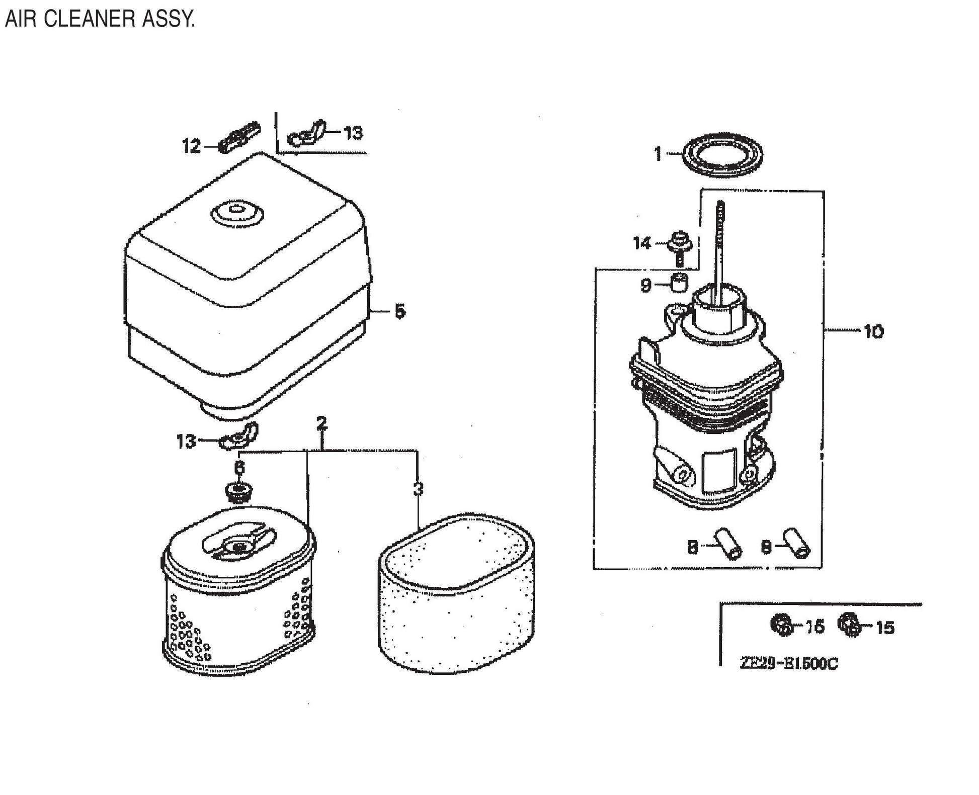 B-Series Air Cleaner Assembly Parts