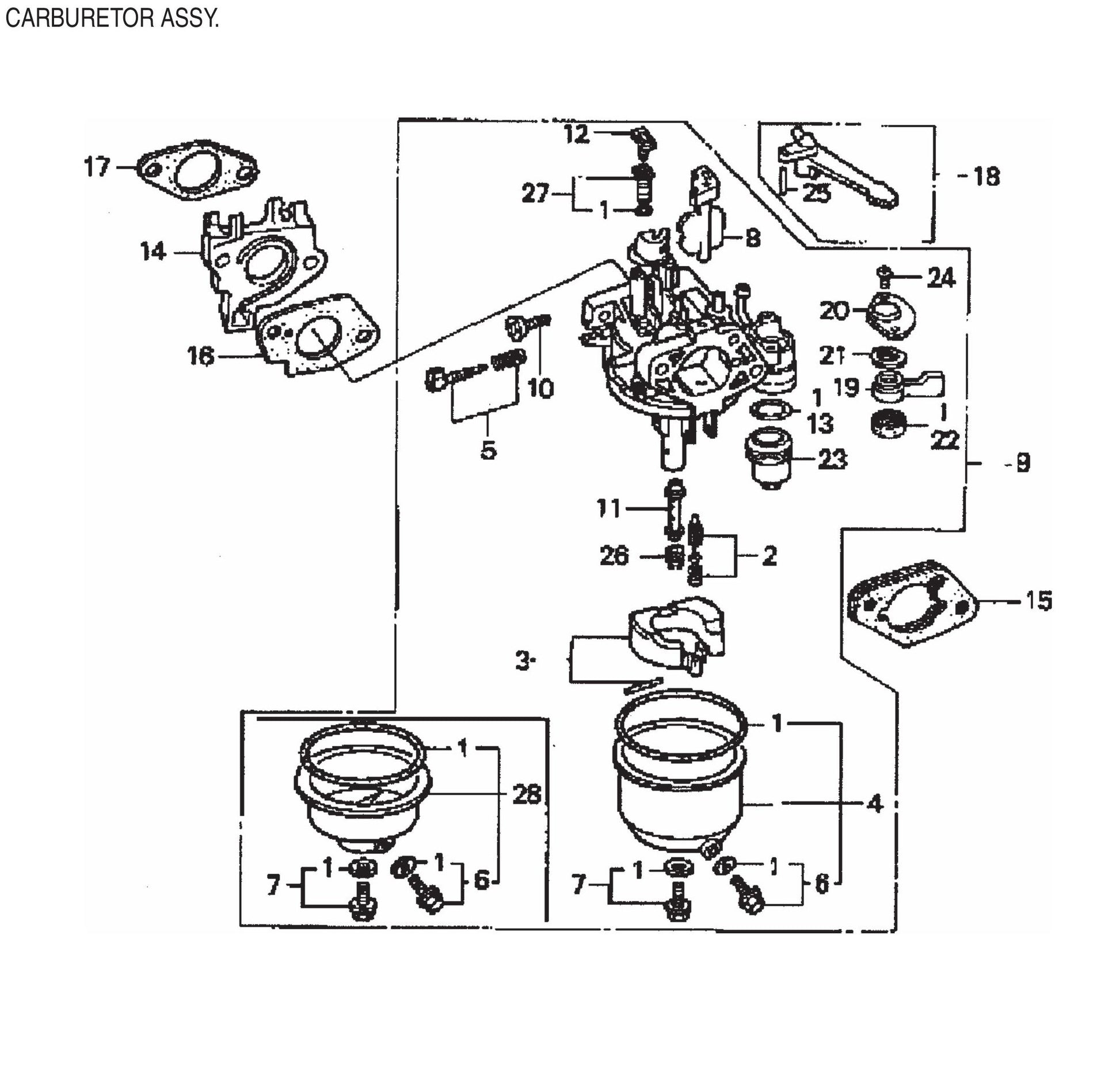 B-Series Carburator Assembly-1 Parts