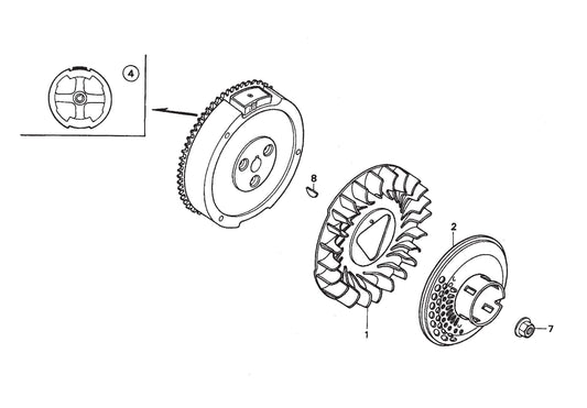 B-Series Flywheel Assembly Parts by Multiquip Whiteman
