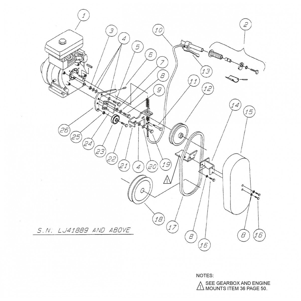 B-Series Hand Clutch Assembly Parts (S/N LJ41889 and Above) by Multiquip Whiteman