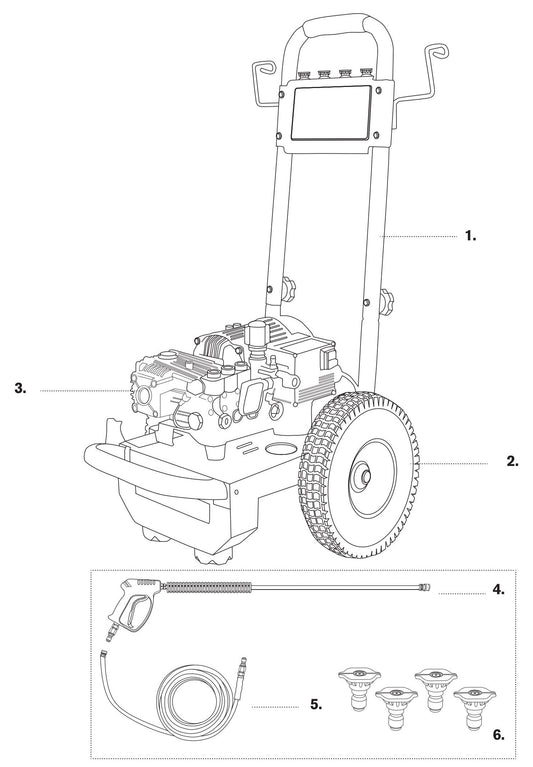 BE B1515EN Pressure Washer Assembly-1 Parts by BE Power Equipment