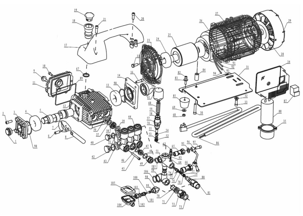 BE B1515EN Pressure Washer Assembly-2 Parts by BE Power Equipment