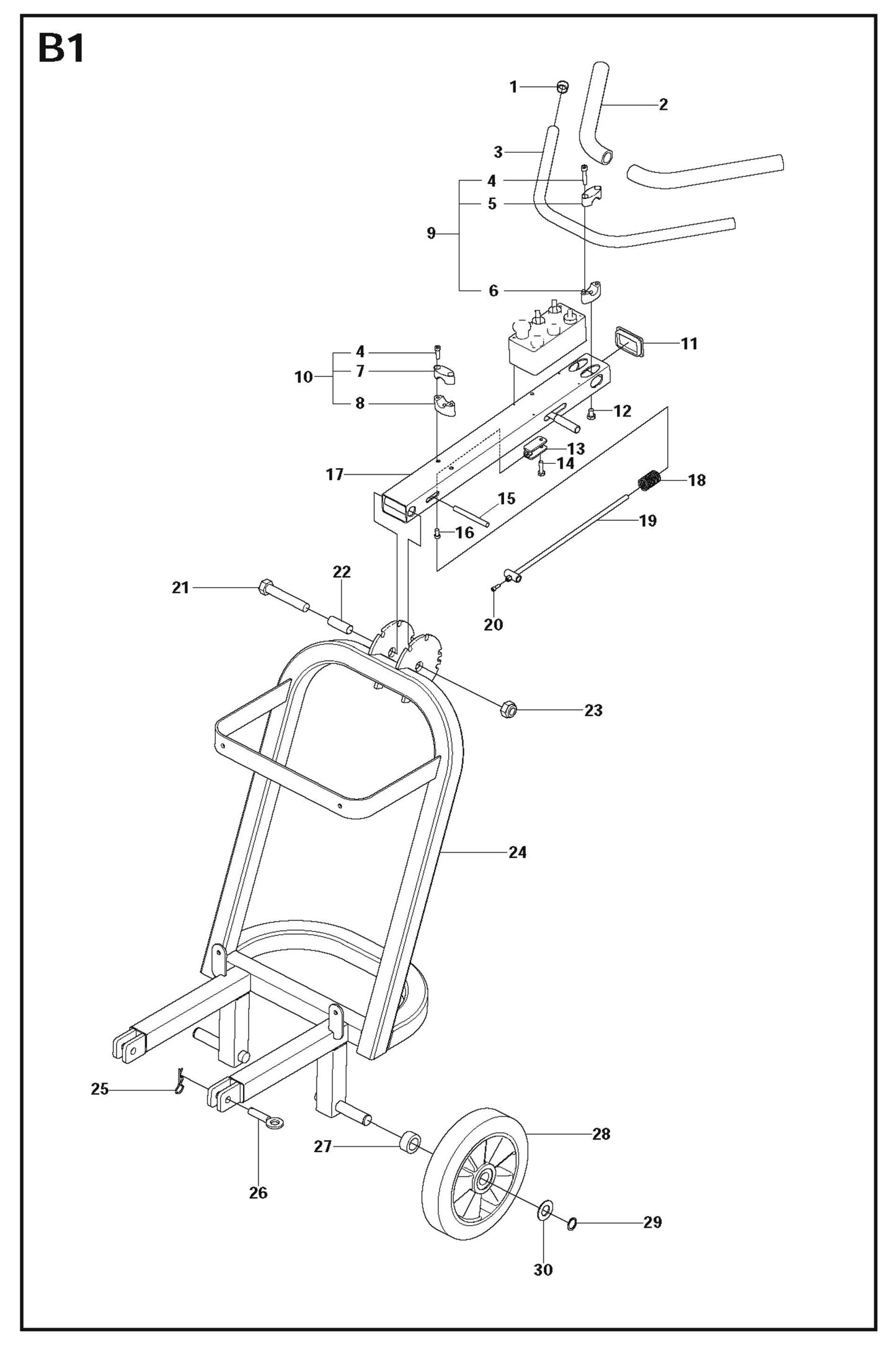 B1 Parts For PG 530,To Machine Number 1208-3,2008-10 By Husqvarna
