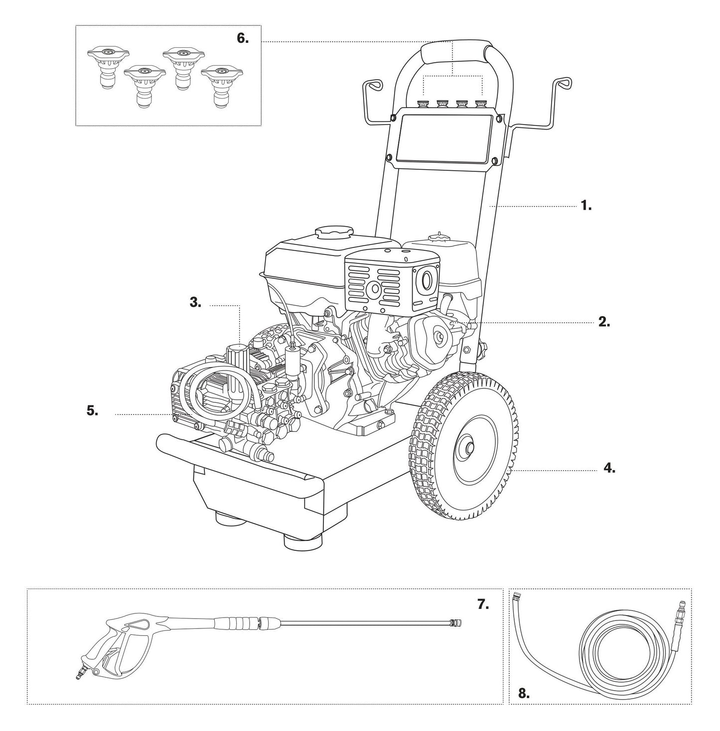 BE B2565HAS Pressure Washer Assembly-1 Parts by BE Power Equipment