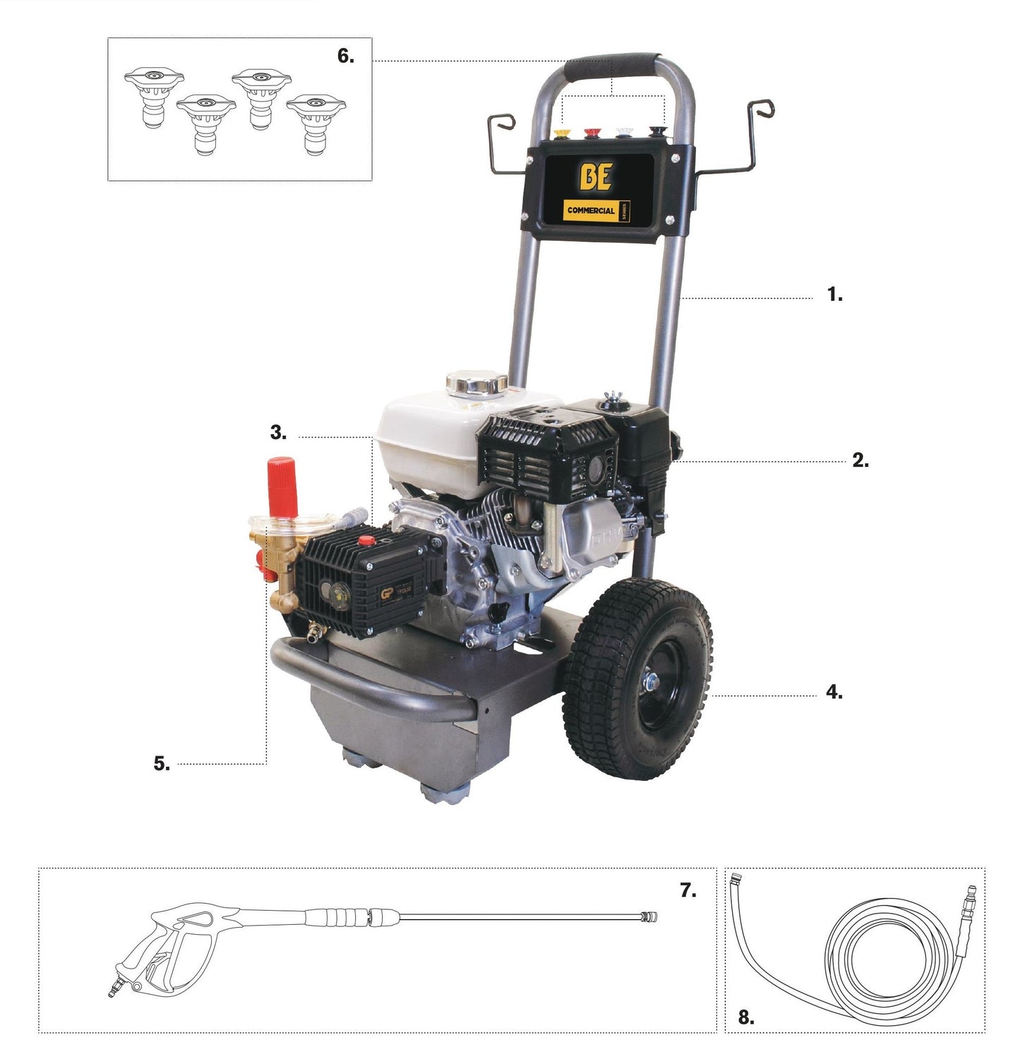 BE B2565HG Pressure Washer Assembly-1 Parts by BE Power Equipment